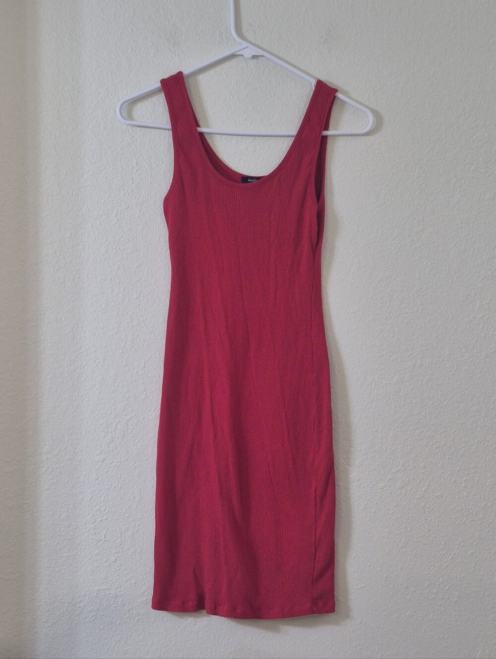 Ambiance Red Ribbed Midi Tank Dress